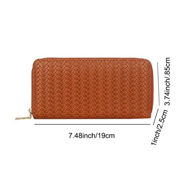 Trendy Vegan Leather Woven Pattern Zipper Wallet by Zenana - Picture 8 of 9